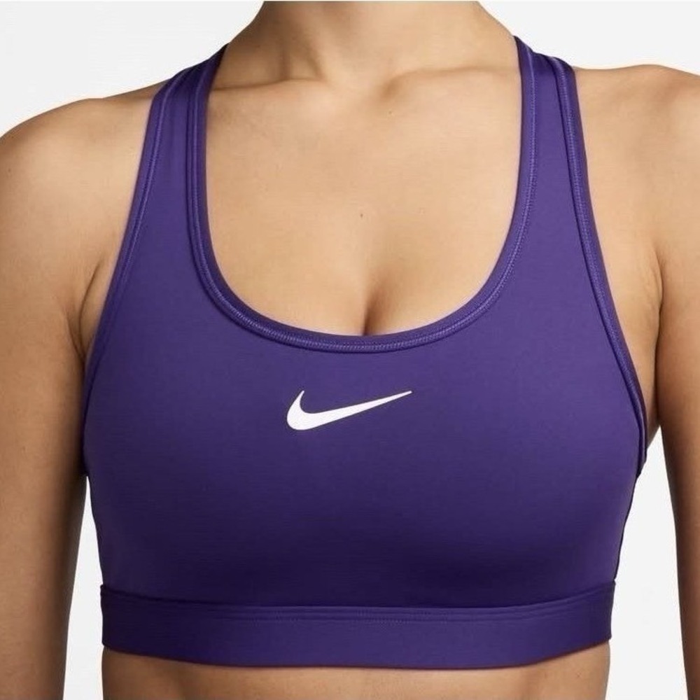 Nike Dri Fit Sports Bra Purple‎ Racerback Athletic Workout Gym Medium Support S